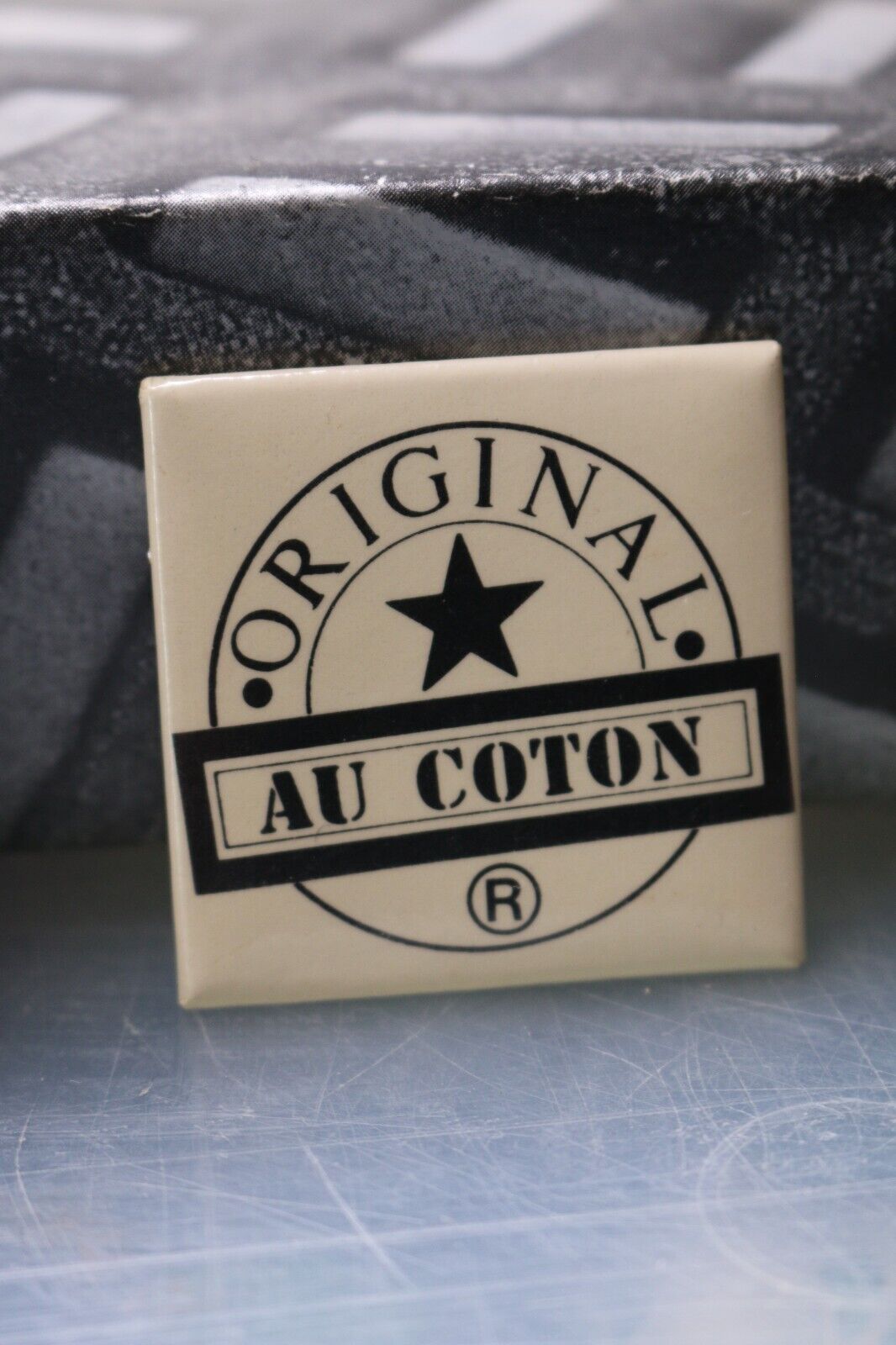 Vintage Macaron Pinback Québec Original Au Coton Publicité Pub Star