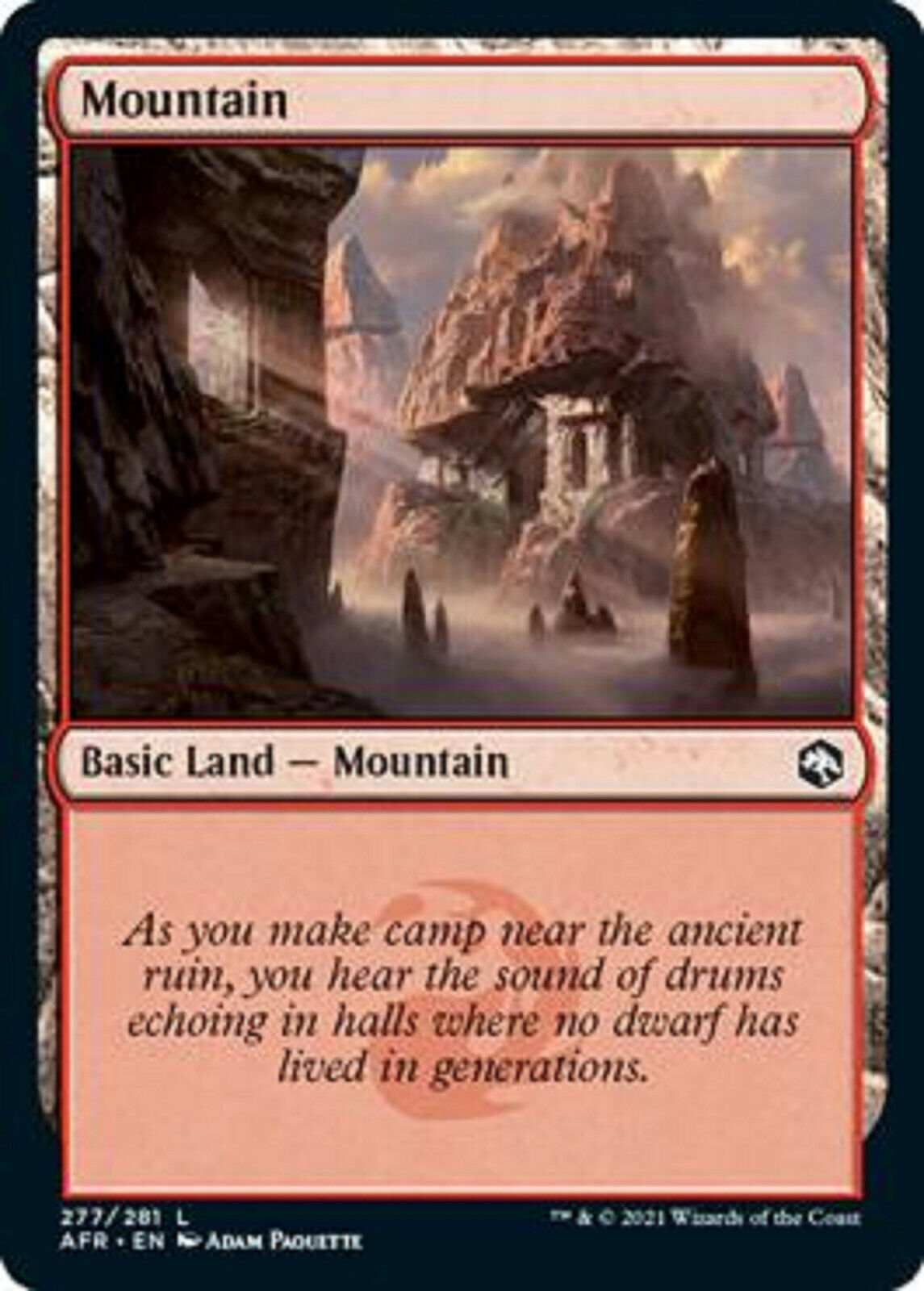 MTG MTG 4x Mountain 277 FOIL Adventures in the Forgotten Realms