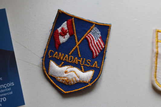 Vintage Usa / Canada Flag And Handshake Patch North America Canada Variant Color