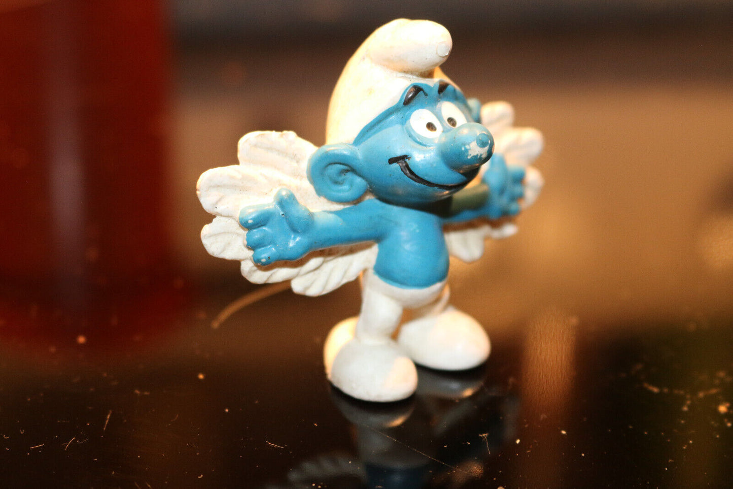 Smurfs 20071 Flying Smurf Angel Feather Wings Vintage Figure Pvc Toy Figurine 3