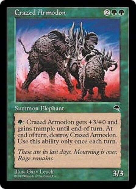 MTG MTG 1x  Crazed Armodon Tempest   Magic The Gathering