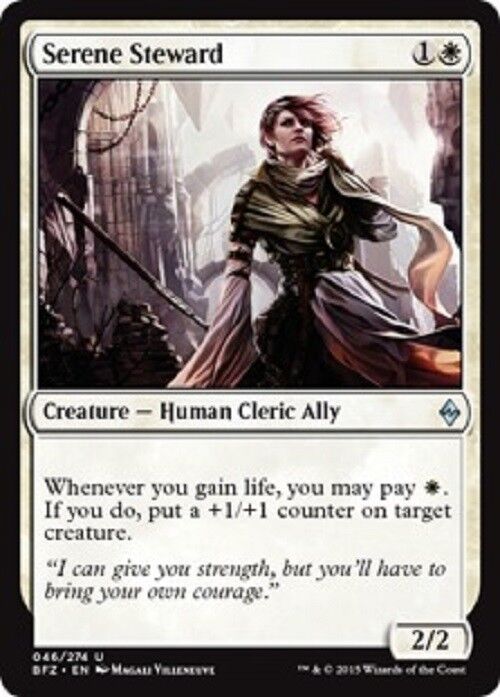 MTG Serene Steward Battle for Zendikar Card MTG  Commander Pauper