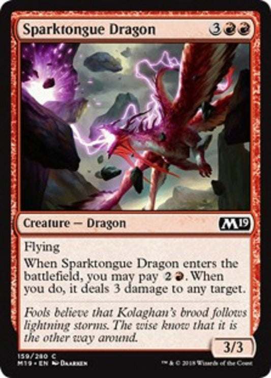 MTG MTG 4x Sparktongue Dragon Core Set 2019 Card Magic The Gathering