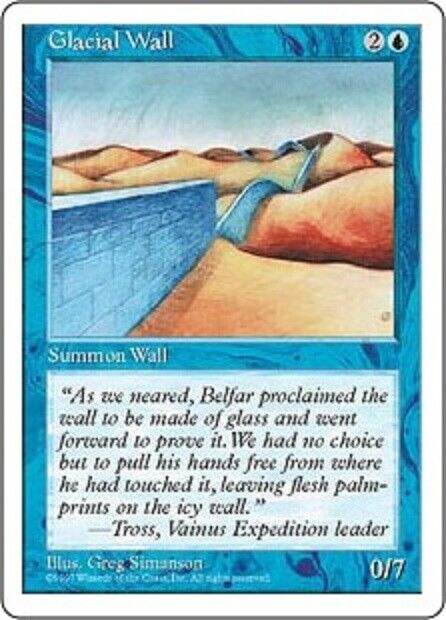 MTG Glacial Wall Fifth Edition  MTG Magic the gathering card 1x