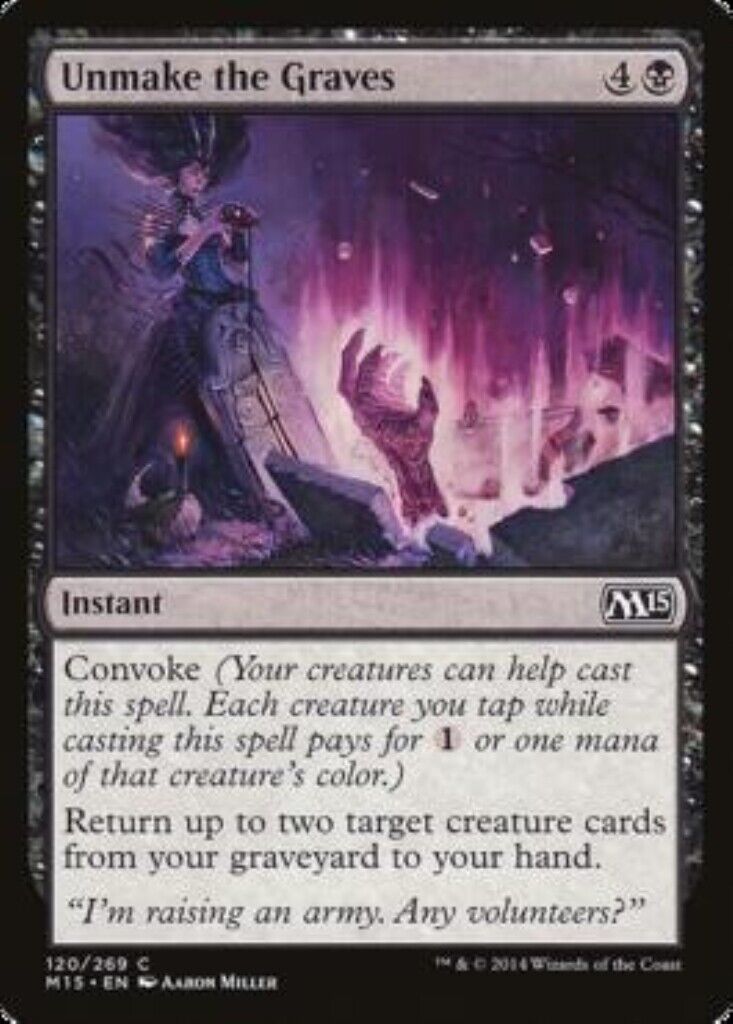 MTG 4x MTG Unmake the Graves Magic 2015 Core Set card Magic the Gathering cards