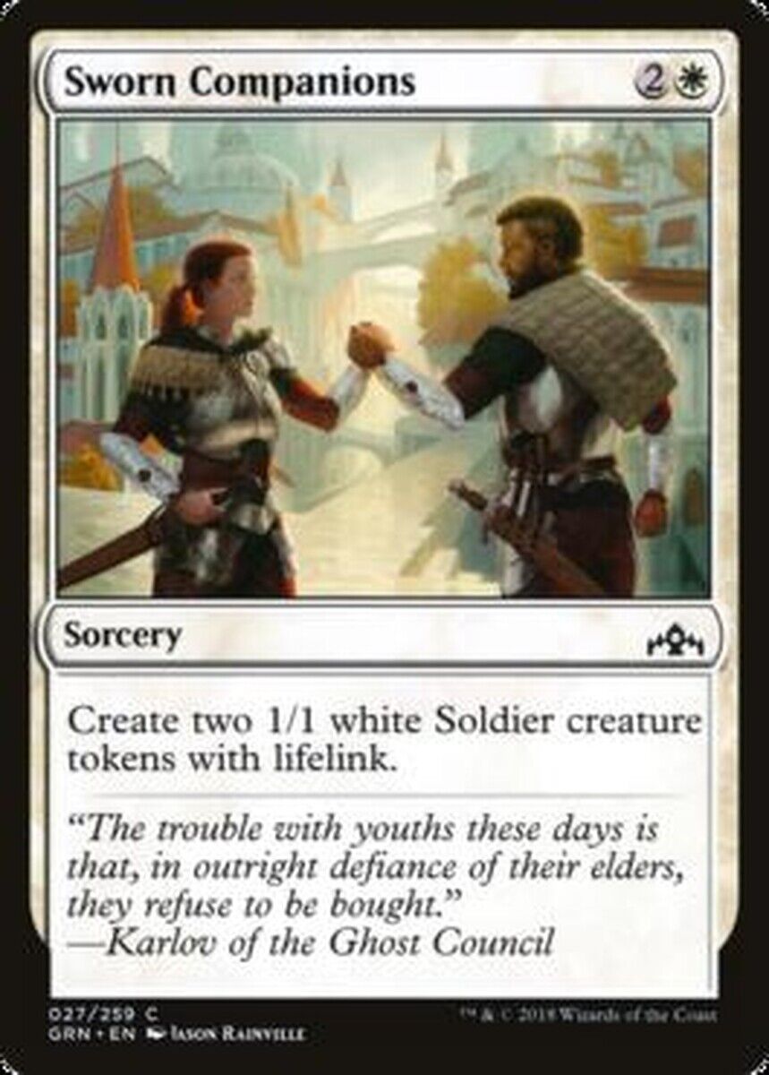 MTG MTG 1x  Sworn Companions Guilds of Ravnica Foil  Magic the gatherine card