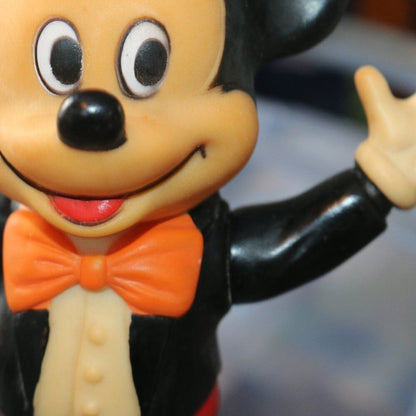 Vintage Mickey Mouse Bank Standing Figure Plastic Walt Disney Productions Korea