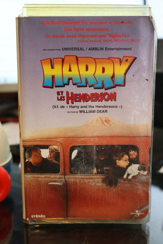 Harry Et Les Hendersons French Français Clamshell Vhs Tape Very Rare!! Vintage