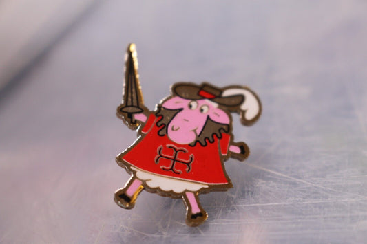 Vintage Trading Pins: Musketeer Sword Pink Sheep Knight Soldier Rare