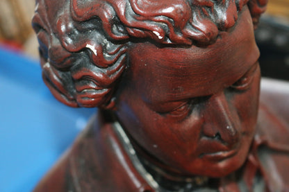 18" Large Bust Of Mozart Music Sculpture Statue Art Rare