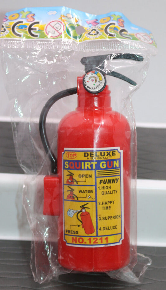 Joke Creative Toy Mini Fire Extinguisher Style Squirt Water Gun ~Wh Sealed