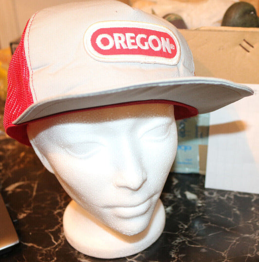 Oregon Tools Red & White Vintage Truckers Cap Adjustable Rare