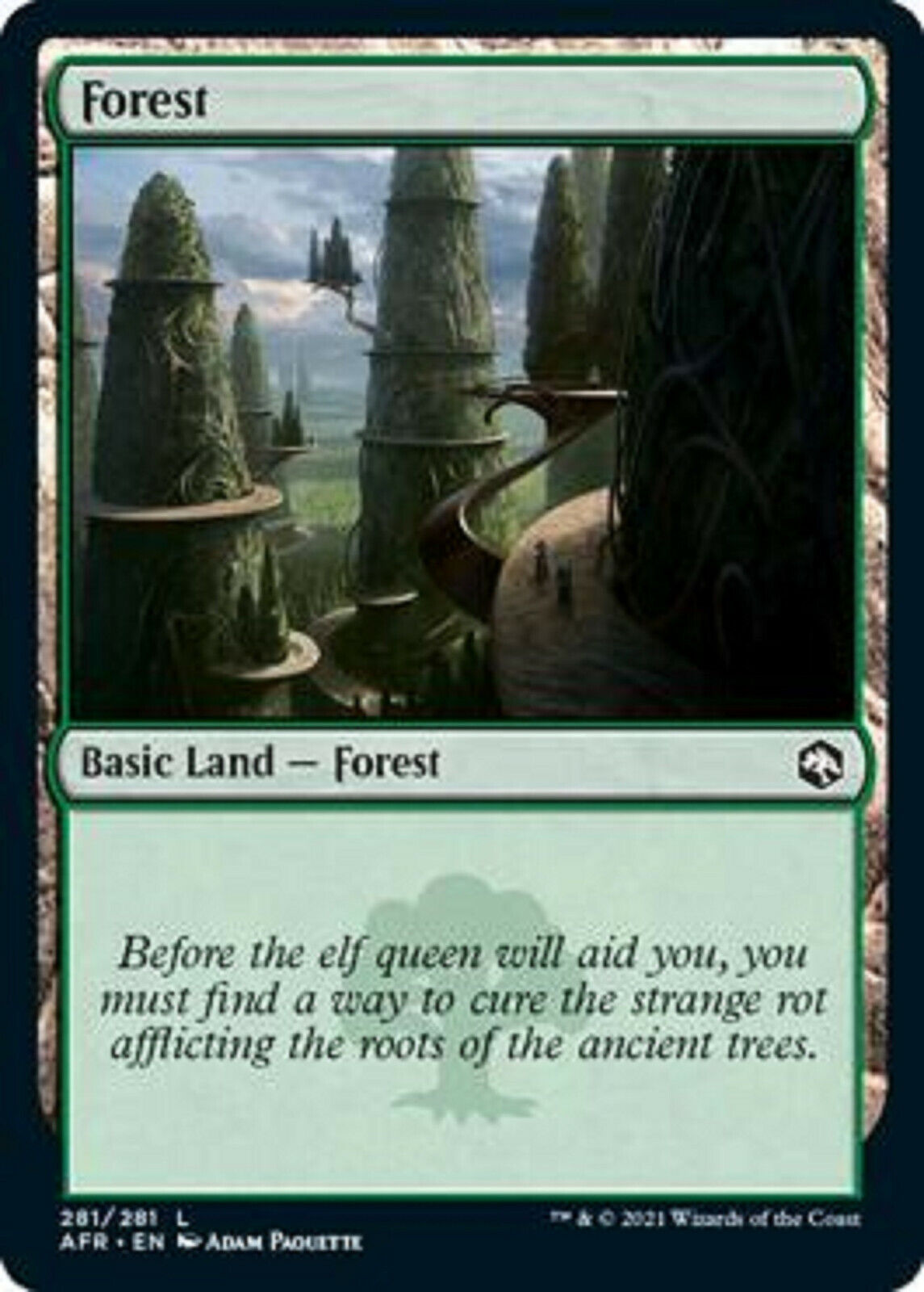 MTG MTG FiveX Forest 281 FOIL Adventures in the Forgotten Realms