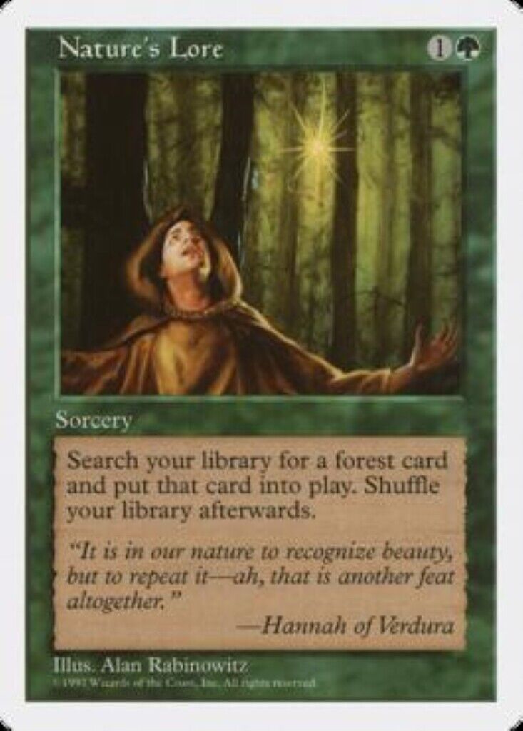 MTG MTG 1x Nature's Lore Fifth Edition card Magic The Gathering played