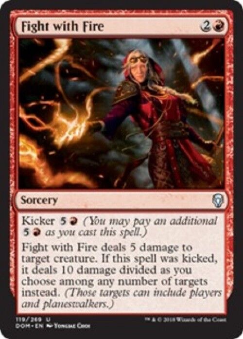 MTG Fight with Fire Dominaria Unlpayed card NM MTG Magic Pauper