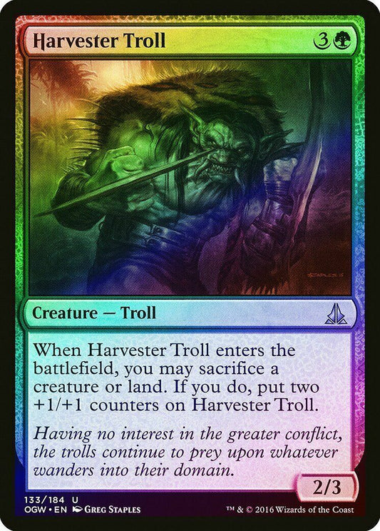 MTG 1x  Harvester Troll Foil Oath of the Gatewatch  English Magic The gathering card