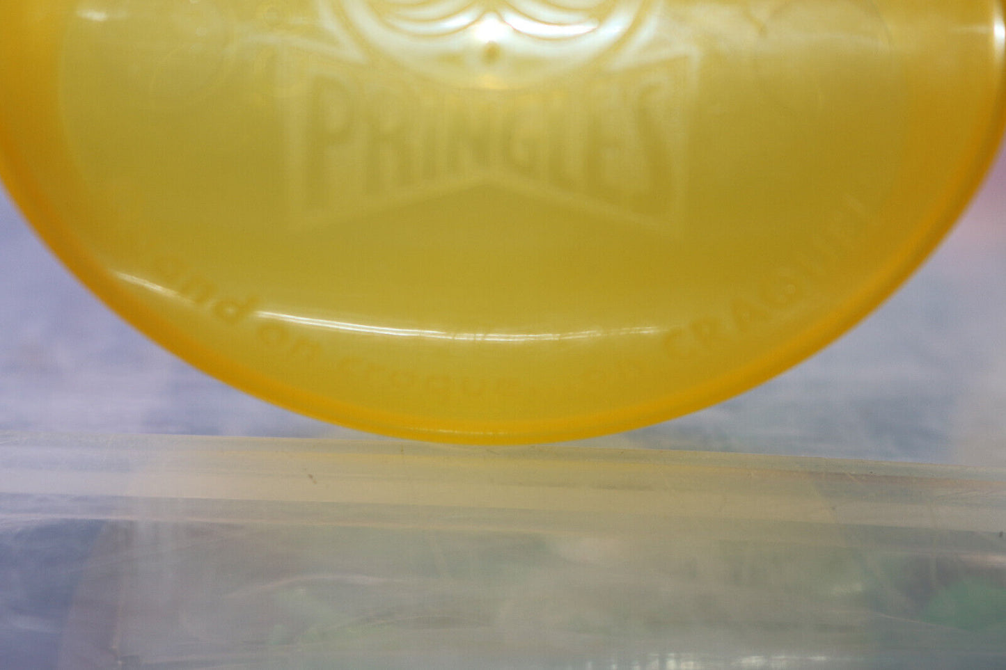 Pringle Potato Chip Holders Container Travel Lunch Box To Go Transparent Yellow