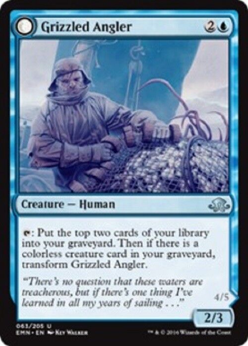 MTG Grizzled Angler Eldritch Moon Commander Card  NM MTG Pauper