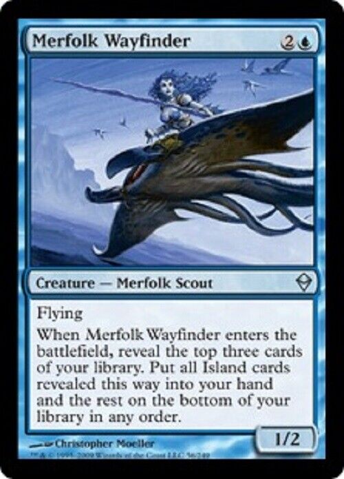 MTG MTG 1x  Merfolk Wayfinder ZEN Zendikar  Card Magic The Gathering