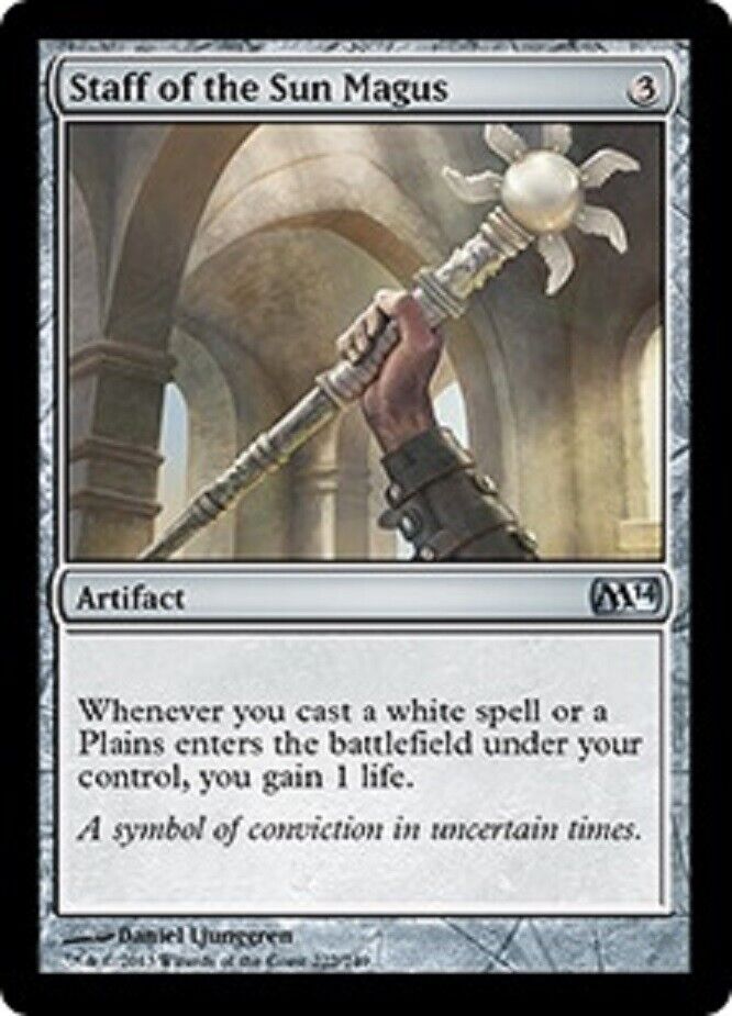 MTG 1x Staff of the Sun Magus Magic 2014 Core MTG MAGIC THE GATHERING –  Omniphustoys