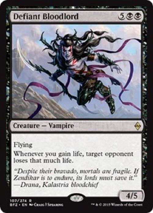 MTG 1x Defiant Bloodlord Battle for Zendikar NM Card MTG Commander Rare