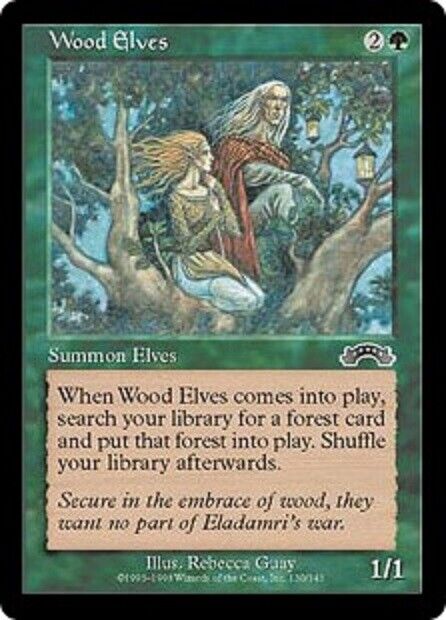 MTG MTG 1x  Wood Elves Exodus Card Magic The Gathering pauper