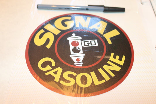 1X 6" Signal Go Gasoline Motor Oil Round Sign Nostalgicwall Decor Sticker 3