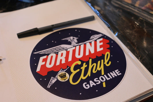 1X 6" Fortune Ethyl Gasoline Decal Gas And Oil Gas Pump Sign Wall Art Sticker 9