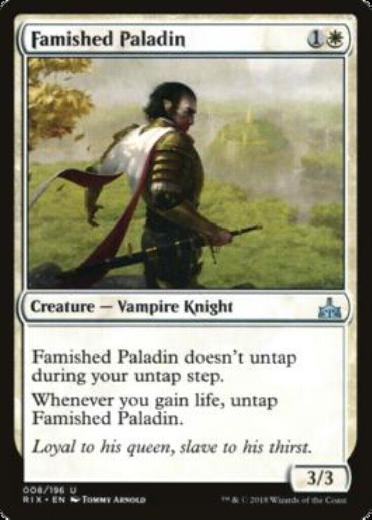 MTG MTG 1x  Famished Paladin Rivals of Ixalan Card Magic The Gathering