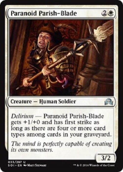 MTG Paranoid Parish-Blade Shadows over Innistrad Card MTG Magic Pauper