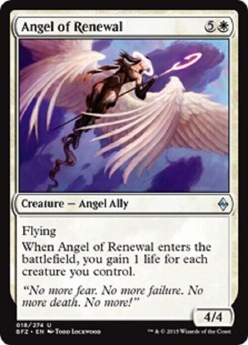 MTG MTG 1x  Angel of Renewal BFZ Battle for Zendikar Card Magic The Gathering