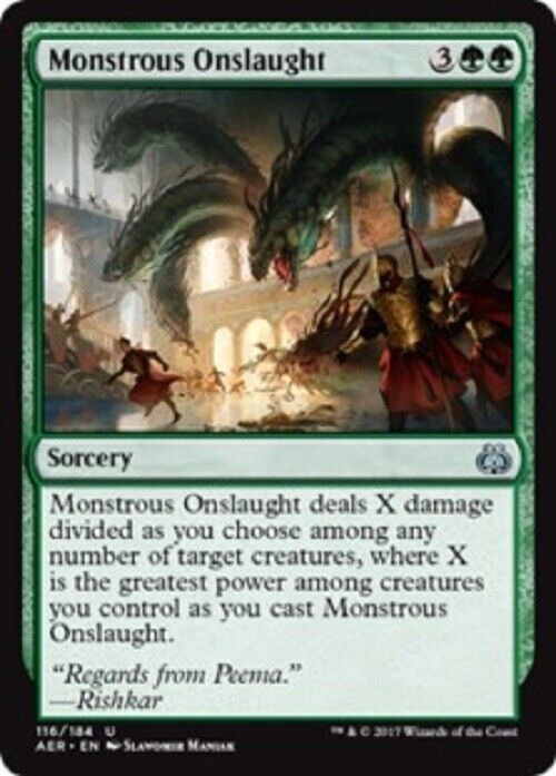 MTG MTG 1x Monstrous Onslaught Aether Revolt Magic The Gathering card