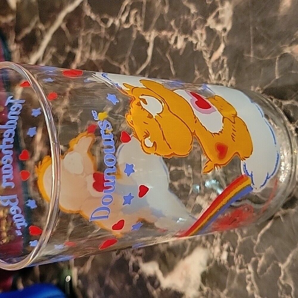 Care Bears Clear Drinking Glass American Greetings Vtg 1984 Tenderheart #1