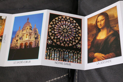 Vintage Post Card France Paris Souvenirs Tour Effeil Joconde Notre-Dame Lot