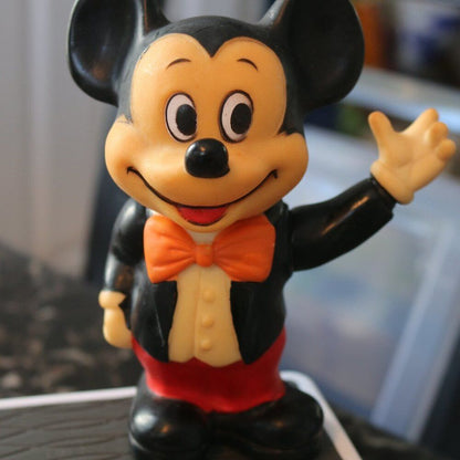 Vintage Mickey Mouse Bank Standing Figure Plastic Walt Disney Productions Korea