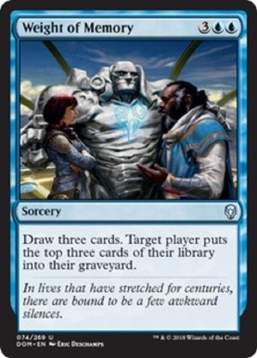 MTG Weight of Memory Unlpayed Dominaria card NM MTG Magic Pauper