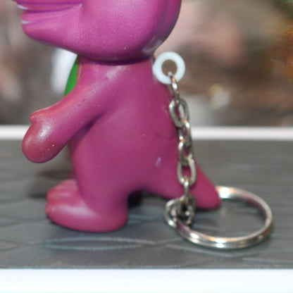 90S Vintage Barney Keychain Plastic Mini Figure 2.5" Fun Funny Nostalgia 90S Kid