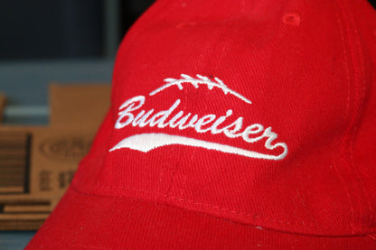 Nfl Bud Budweiser Beer Red Hat Cap Adjustable Rare One Size Men'S Adulte