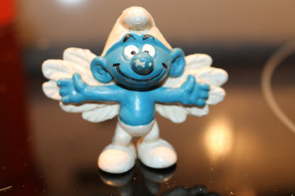 Smurfs 20071 Flying Smurf Angel Feather Wings Vintage Figure Pvc Toy Figurine 3