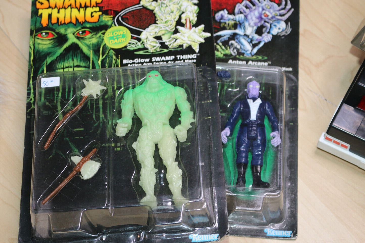 1990 Kenner Swamp Thing Snap Up Swamp Thing With Log Bazooka Nip Action Figure