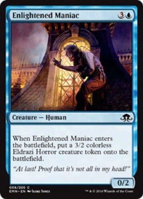 MTG 4x Enlightened Maniac Eldritch Moon MTG Magic the gathering Blue Cards