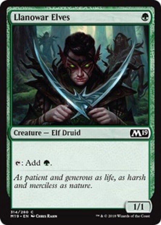 MTG MTG 1x Llanowar Elves Core Set 2019 Card Magic The Gathering NM