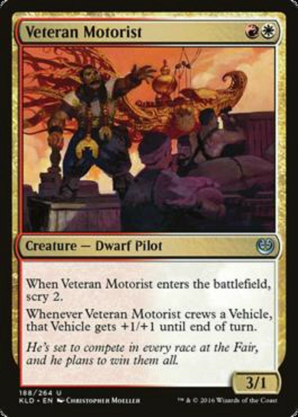 MTG MTG 1x  Veteran Motorist Kaladesh  Card Magic The Gathering