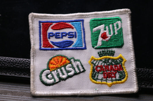 Rare Vintage 70S Pepsi-Cola Pepsi Crush Canada Dry 7-Up Patch Crest Soda