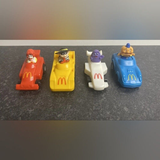 Mcdonald'S Vintage Racing Cars Complete Set - 1988 Ronald, Grimace, Hamburgler