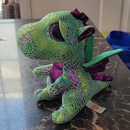 Ty Beanie Boos 6" Cinder Green Dragon Plush Stuffed Animal 2017 Toy #2