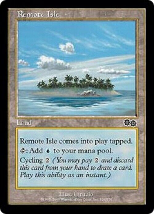 MTG MTG 1x  Remote Isle Urza's Saga  LAND COMMANDER card Magic The Gathering