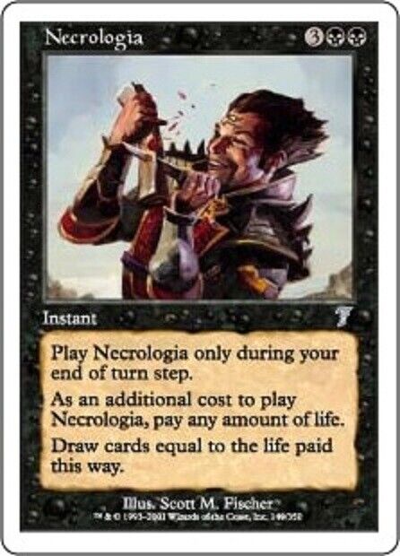 MTG MTG 1x Necrologia Seventh Edition Card MTG Magic the gathering