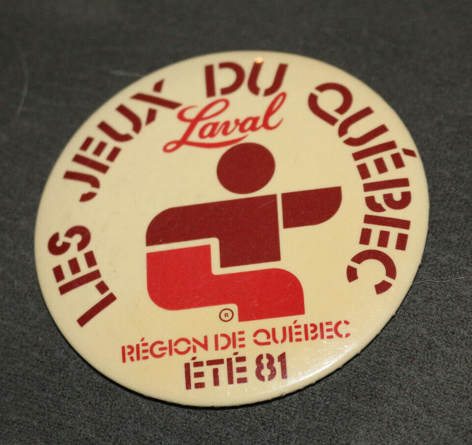 Les Jeux Du Québec Laval Région Été 1981 Québec Buttons Pin Back Macaron