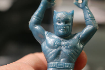 Vtg Rare 1960S Metallic Blue Plastic Batman Figure Parachute Drop Toy Adam West